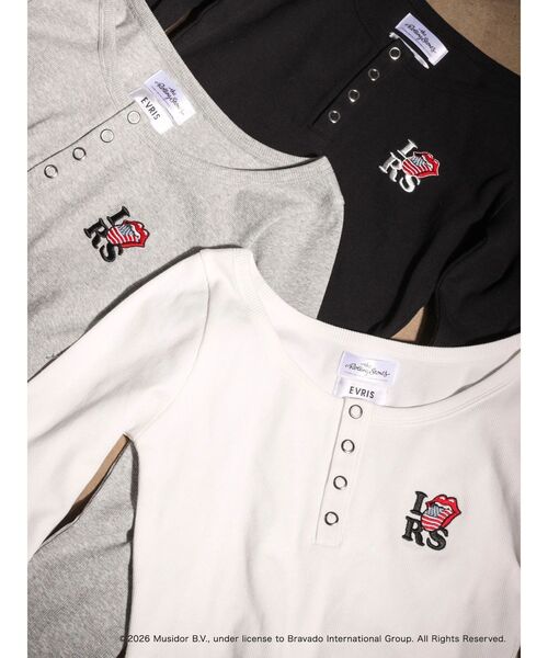 EVRIS（エヴリス）の「【ザ・ローリング・ストーンズ】ヘンリーネックトップス（Tシャツ/カットソー・レディース・グレー/ブラック/ホワイト・FREE）」の20枚目の写真
