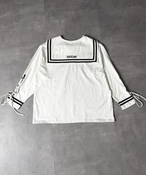 Amilige(アミリージュ)の「Black Mirror Kittyセーラートップス(Tシャツ/カットソー・レディース・ブラック/ホワイト・FREE)」の17枚目の写真