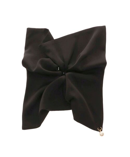 dazzlin(ダズリン)の「サテンパールスクエアシュシュ(シュシュ・レディース・アイボリー/ブラック/ピンク・FREE)」の7枚目の写真