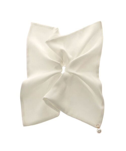 dazzlin(ダズリン)の「サテンパールスクエアシュシュ(シュシュ・レディース・アイボリー/ブラック/ピンク・FREE)」の4枚目の写真