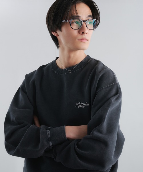 Adoon plain（アドーンプレーン）の「スタッズウェーブロゴスウェット（スウェット・メンズ・杢グレー/ブラック/ブラウン・LARGE/MEDIUM）」の2枚目の写真