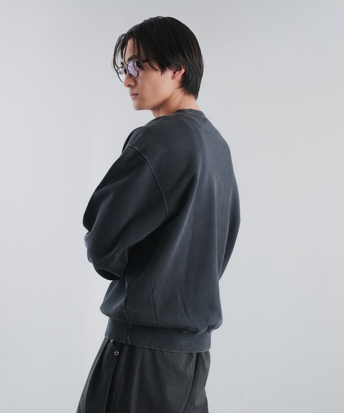 Adoon plain（アドーンプレーン）の「スタッズウェーブロゴスウェット（スウェット・メンズ・杢グレー/ブラック/ブラウン・LARGE/MEDIUM）」の17枚目の写真