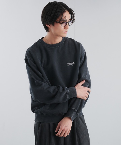 Adoon plain（アドーンプレーン）の「スタッズウェーブロゴスウェット（スウェット・メンズ・杢グレー/ブラック/ブラウン・LARGE/MEDIUM）」の7枚目の写真