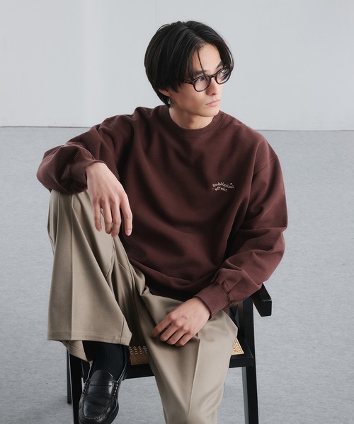 Adoon plain（アドーンプレーン）の「スタッズウェーブロゴスウェット（スウェット・メンズ・杢グレー/ブラック/ブラウン・LARGE/MEDIUM）」の20枚目の写真