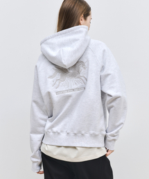 ペガサス刺繍フードパーカーグレー
