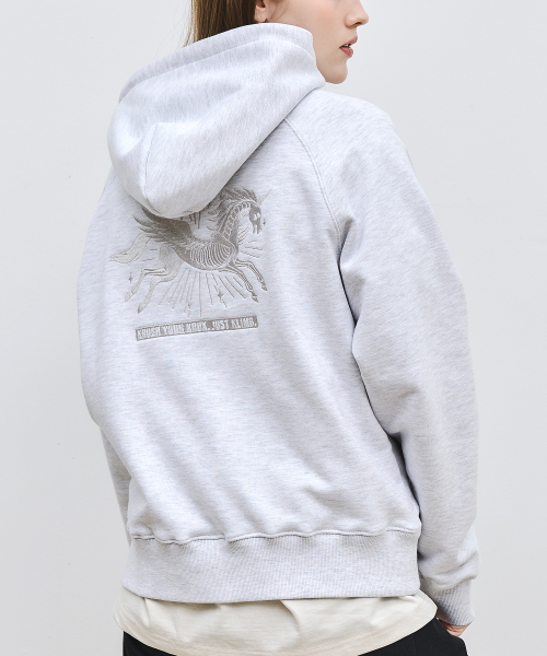 KRUXH(クルクス)の「ペガサス刺繍フードパーカーグレー(パーカー・レディース・その他・1/2)」の8枚目の写真