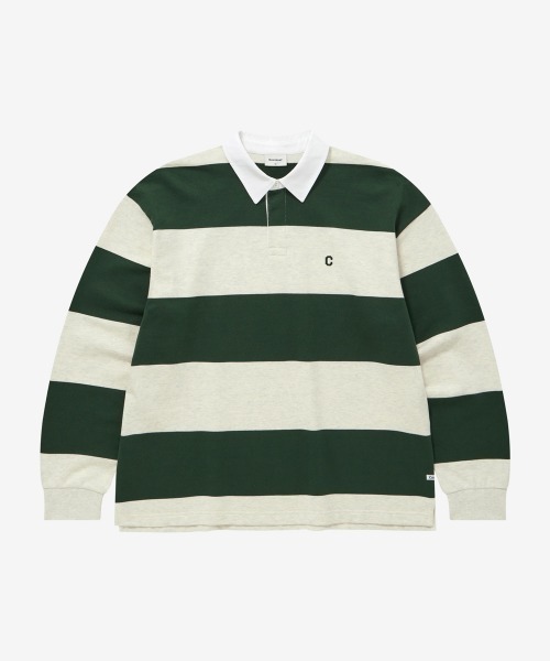 COVERNAT（カバーナット）の「[SOOBIN着用] SMALL C LOGO RUGBY SWEATSHIRT（スウェット・メンズ・ブルー/オートミール/パープル・LARGE/X-LARGE/SMALL/MEDIUM）」の4枚目の写真