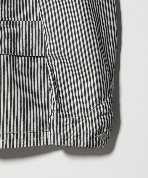 SCYE BASICS（サイベーシックス）の「【別注】＜SCYE BASICS＞ヒッコリーストライプ チョアジャケット（カバーオール・メンズ・ネイビー・40/36/38）」の5枚目の写真