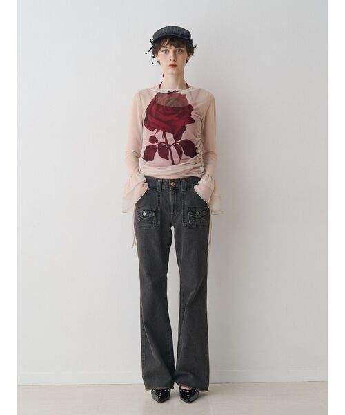 jouetie（ジュエティ）の「【SOMETHING×PosTokyo】BUSH FLARE DENIM　ブッシュフレアデニム（デニムパンツ・レディース・ブラック/ブルー・SMALL/MEDIUM）」の10枚目の写真
