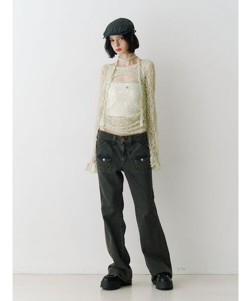 jouetie（ジュエティ）の「【SOMETHING×PosTokyo】BUSH FLARE DENIM　ブッシュフレアデニム（デニムパンツ・レディース・ブラック/ブルー・SMALL/MEDIUM）」の14枚目の写真