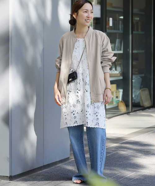 JOURNAL STANDARD relume（ジャーナルスタンダード　レリューム）の「［手洗い可］ウォッシャブルナイロンダブルジップMA-1（ブルゾン・レディース・オリーブ/ライトグレー/ネイビー・FREE）」の4枚目の写真