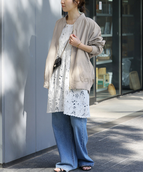 JOURNAL STANDARD relume（ジャーナルスタンダード　レリューム）の「［手洗い可］ウォッシャブルナイロンダブルジップMA-1（ブルゾン・レディース・オリーブ/ライトグレー/ネイビー・FREE）」の5枚目の写真