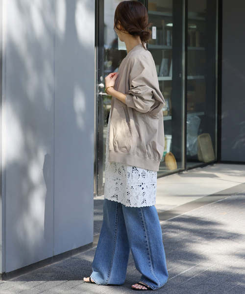 JOURNAL STANDARD relume（ジャーナルスタンダード　レリューム）の「［手洗い可］ウォッシャブルナイロンダブルジップMA-1（ブルゾン・レディース・オリーブ/ライトグレー/ネイビー・FREE）」の6枚目の写真