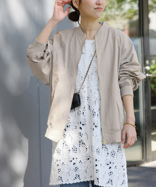 JOURNAL STANDARD relume（ジャーナルスタンダード　レリューム）の「［手洗い可］ウォッシャブルナイロンダブルジップMA-1（ブルゾン・レディース・オリーブ/ライトグレー/ネイビー・FREE）」の9枚目の写真