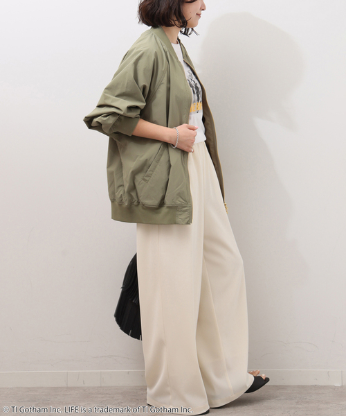 JOURNAL STANDARD relume（ジャーナルスタンダード　レリューム）の「［手洗い可］ウォッシャブルナイロンダブルジップMA-1（ブルゾン・レディース・オリーブ/ライトグレー/ネイビー・FREE）」の15枚目の写真