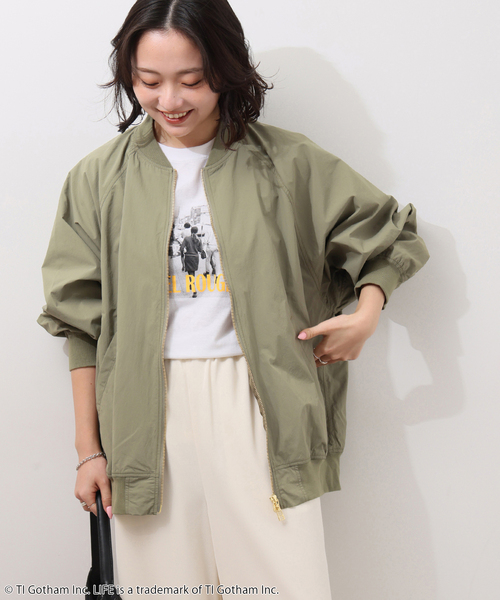 JOURNAL STANDARD relume（ジャーナルスタンダード　レリューム）の「［手洗い可］ウォッシャブルナイロンダブルジップMA-1（ブルゾン・レディース・オリーブ/ライトグレー/ネイビー・FREE）」の17枚目の写真