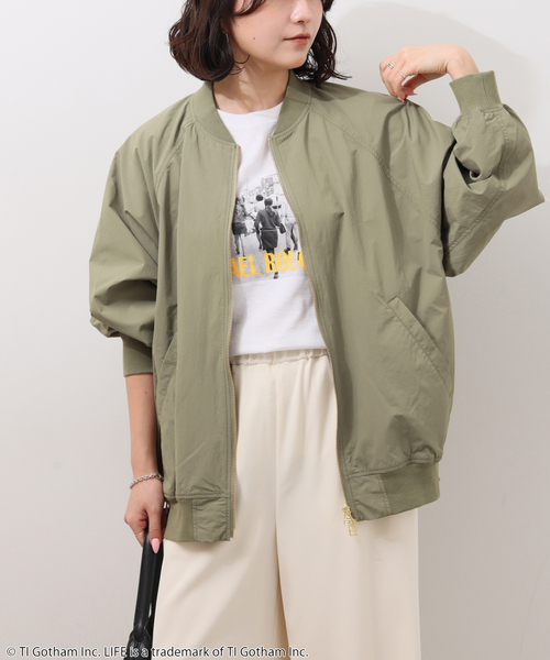 JOURNAL STANDARD relume（ジャーナルスタンダード　レリューム）の「［手洗い可］ウォッシャブルナイロンダブルジップMA-1（ブルゾン・レディース・オリーブ/ライトグレー/ネイビー・FREE）」の18枚目の写真