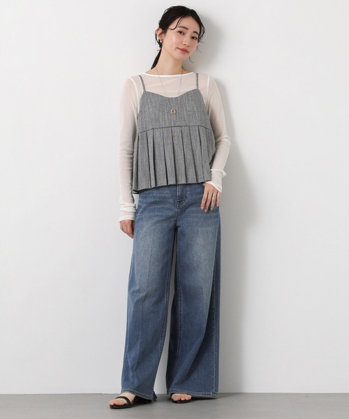 Gready Brilliant（グレディブリリアン）の「ＬＵスラブプリーツキャミ（キャミソール・レディース・グレー/ライトベージュ・38）」の20枚目の写真