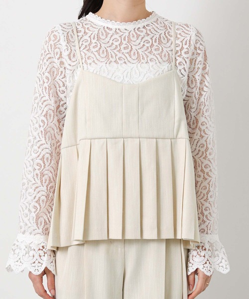 Gready Brilliant（グレディブリリアン）の「ＬＵスラブプリーツキャミ（キャミソール・レディース・グレー/ライトベージュ・38）」の8枚目の写真