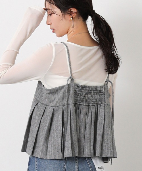 Gready Brilliant（グレディブリリアン）の「ＬＵスラブプリーツキャミ（キャミソール・レディース・グレー/ライトベージュ・38）」の19枚目の写真