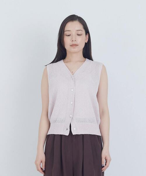 ADIEU TRISTESSE（アデュートリステス）の「TSUMUGI和紙天竺ベスト（ベスト・レディース・ライトグレー/ピンク/チャコールグレー・FREE）」の7枚目の写真