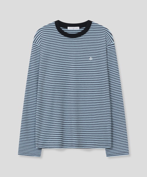 SLOW RECORD HOUSE(スローレコードハウス)の「ストライプロングスリーブ_ブルー(Tシャツ/カットソー・レディース・その他・MEDIUM/LARGE)」の6枚目の写真