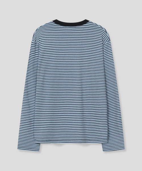 SLOW RECORD HOUSE(スローレコードハウス)の「ストライプロングスリーブ_ブルー(Tシャツ/カットソー・レディース・その他・MEDIUM/LARGE)」の7枚目の写真