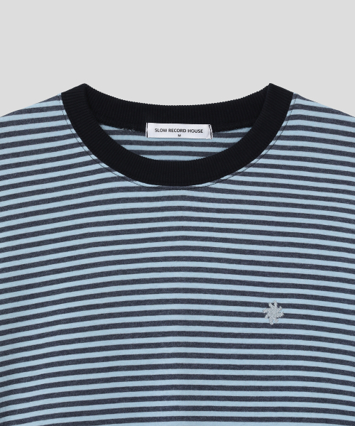 SLOW RECORD HOUSE(スローレコードハウス)の「ストライプロングスリーブ_ブルー(Tシャツ/カットソー・レディース・その他・MEDIUM/LARGE)」の8枚目の写真