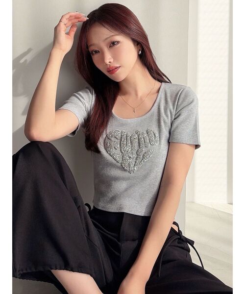 RESEXXY(リゼクシー)の「ルミナスロゴTシャツ(Tシャツ/カットソー・レディース・グレー/ピンク/ホワイト/ブラック・FREE)」の19枚目の写真