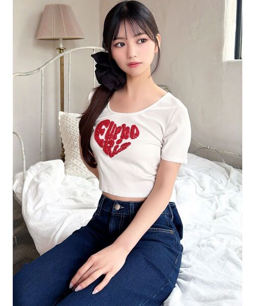 RESEXXY(リゼクシー)の「ルミナスロゴTシャツ(Tシャツ/カットソー・レディース・グレー/ピンク/ホワイト/ブラック・FREE)」の5枚目の写真
