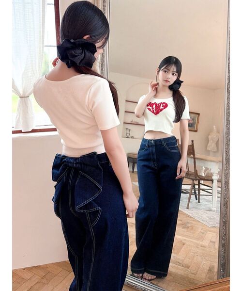 RESEXXY(リゼクシー)の「ルミナスロゴTシャツ(Tシャツ/カットソー・レディース・グレー/ピンク/ホワイト/ブラック・FREE)」の6枚目の写真