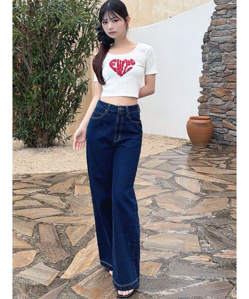 RESEXXY(リゼクシー)の「ルミナスロゴTシャツ(Tシャツ/カットソー・レディース・グレー/ピンク/ホワイト/ブラック・FREE)」の8枚目の写真