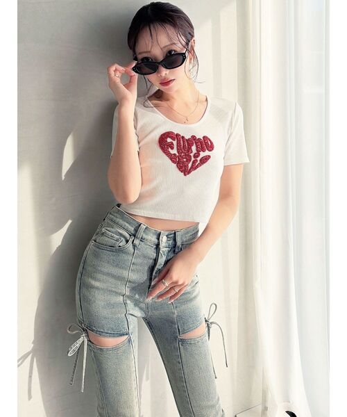 RESEXXY(リゼクシー)の「ルミナスロゴTシャツ(Tシャツ/カットソー・レディース・グレー/ピンク/ホワイト/ブラック・FREE)」の10枚目の写真