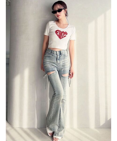 RESEXXY(リゼクシー)の「ルミナスロゴTシャツ(Tシャツ/カットソー・レディース・グレー/ピンク/ホワイト/ブラック・FREE)」の11枚目の写真