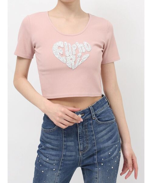 RESEXXY（リゼクシー）の「ルミナスロゴTシャツ（Tシャツ/カットソー・レディース・グレー/ピンク/ホワイト/ブラック・FREE）」の12枚目の写真