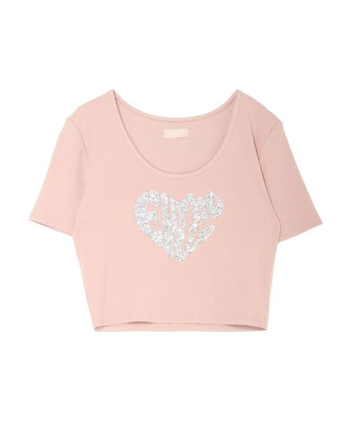 RESEXXY（リゼクシー）の「ルミナスロゴTシャツ（Tシャツ/カットソー・レディース・グレー/ピンク/ホワイト/ブラック・FREE）」の6枚目の写真