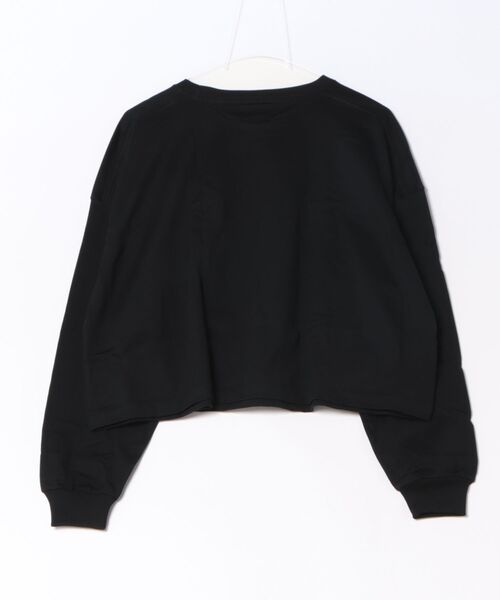 JUGLANS(ユグランス)の「【hanes/ヘインズ】HW4-E204 1P クロップドワイドTシャツ KURO for HER(Tシャツ/カットソー・レディース・ブラック・FREE)」の2枚目の写真