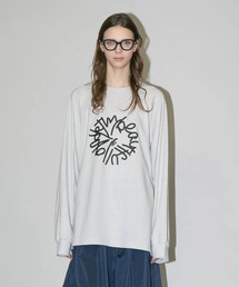 【my beautiful landlet】SUPIMA COTTON OVERSIZE RAGLAN L/S T-SHIRT - print