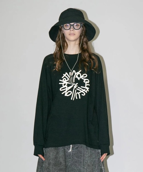 my beautiful landlet】SUPIMA COTTON OVERSIZE RAGLAN L/S T-SHIRT