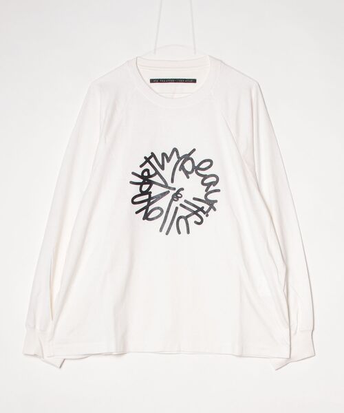 my beautiful landlet（マイビューティフルランドレット）の「【my beautiful landlet】SUPIMA COTTON OVERSIZE RAGLAN L/S T-SHIRT - print（Tシャツ/カットソー・メンズ・ブラック/ライトブルー/グレー/ライトグレー/ホワイト・0/1）」の20枚目の写真