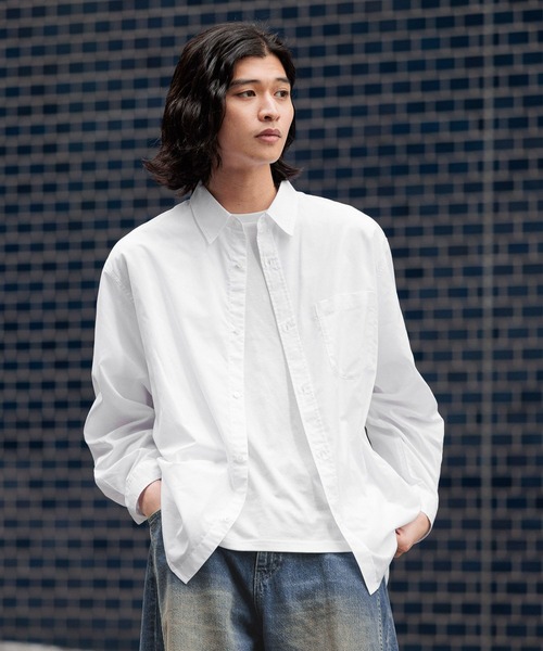 RAGEBLUE（レイジブルー）の「80TC Broad Over Size Shirt/ブロードオーバーシャツ（シャツ/ブラウス・メンズ・ライトグリーン/ホワイト/ブラック/ライトブルー・LARGE/MEDIUM）」の2枚目の写真