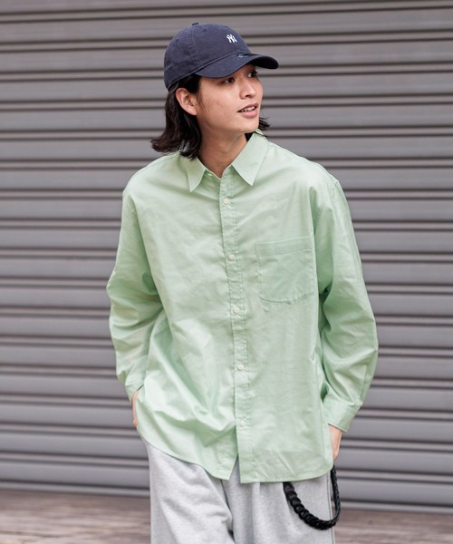 RAGEBLUE（レイジブルー）の「80TC Broad Over Size Shirt/ブロードオーバーシャツ（シャツ/ブラウス・メンズ・ライトグリーン/ホワイト/ブラック/ライトブルー・LARGE/MEDIUM）」の4枚目の写真