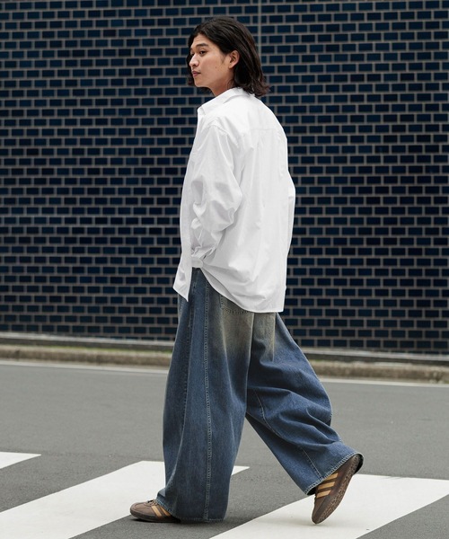 RAGEBLUE（レイジブルー）の「80TC Broad Over Size Shirt/ブロードオーバーシャツ（シャツ/ブラウス・メンズ・ライトグリーン/ホワイト/ブラック/ライトブルー・LARGE/MEDIUM）」の6枚目の写真