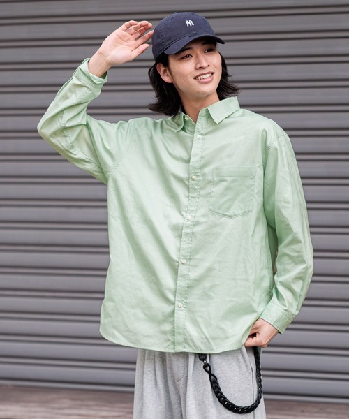 RAGEBLUE（レイジブルー）の「80TC Broad Over Size Shirt/ブロードオーバーシャツ（シャツ/ブラウス・メンズ・ライトグリーン/ホワイト/ブラック/ライトブルー・LARGE/MEDIUM）」の21枚目の写真