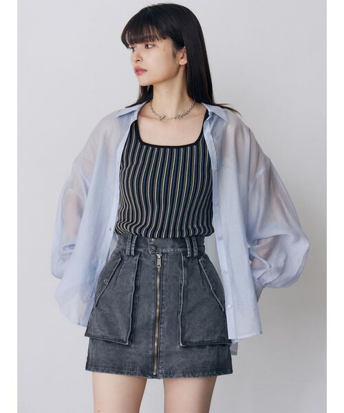 MURUA(ムルーア)の「ランダムガーターニットタンク 夏服(ニット/セーター・レディース・ホワイト/その他2/オレンジ/その他/ブラック・FREE)」の22枚目の写真