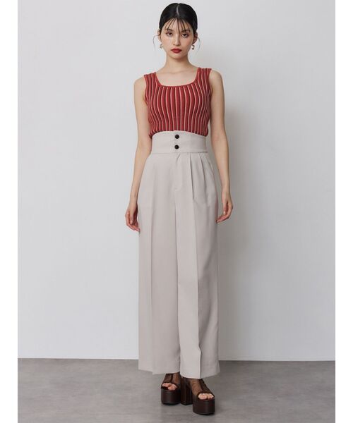 MURUA(ムルーア)の「ランダムガーターニットタンク 夏服(ニット/セーター・レディース・ホワイト/その他2/オレンジ/その他/ブラック・FREE)」の7枚目の写真