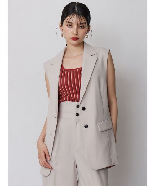 MURUA(ムルーア)の「ランダムガーターニットタンク 夏服(ニット/セーター・レディース・ホワイト/その他2/オレンジ/その他/ブラック・FREE)」の10枚目の写真