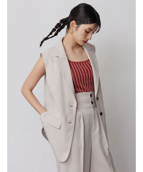 MURUA(ムルーア)の「ランダムガーターニットタンク 夏服(ニット/セーター・レディース・ホワイト/その他2/オレンジ/その他/ブラック・FREE)」の11枚目の写真