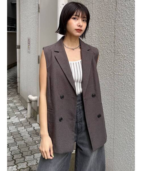 MURUA(ムルーア)の「ランダムガーターニットタンク 夏服(ニット/セーター・レディース・ホワイト/その他2/オレンジ/その他/ブラック・FREE)」の18枚目の写真