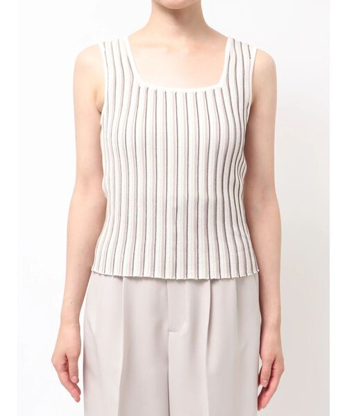 MURUA(ムルーア)の「ランダムガーターニットタンク 夏服(ニット/セーター・レディース・ホワイト/その他2/オレンジ/その他/ブラック・FREE)」の7枚目の写真